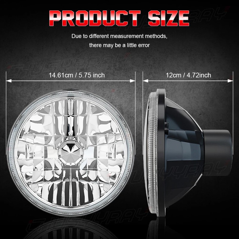 CHUSYYRAY 4PCS 5-3/4" 5.75" LED Headlights HI/LO Beam for Pontiac