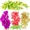 4 Pieces Artificial Reptile Plants Lifelike Reptiles Terrarium Leaves Plastic