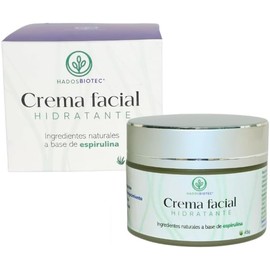 Crema Facial Hidratante con Ingredientes Naturales y Orgánicos a Base de Espirulina 45 g, Uso día y noche, Skincare para Hombre y Mujer, Hidratación Profunda