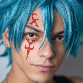 TattooIcon Jellal Face Tattoos (Set of 2) - Jellal Temporary Tattoo Set / Anime Cosplay