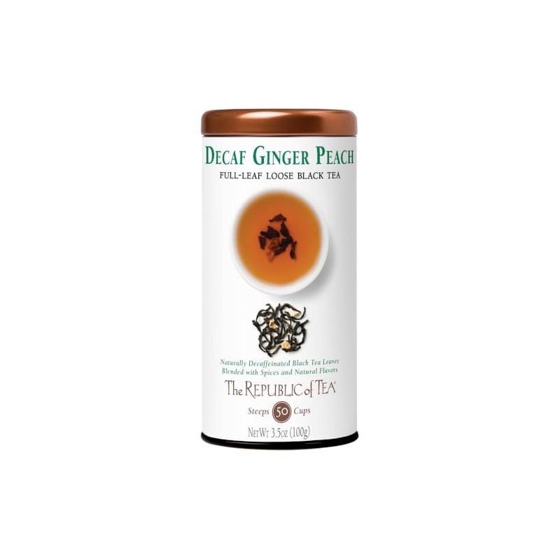 The Republic of Tea Decaf Ginger Peach Black Full-Leaf Loose