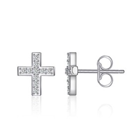 TALYKONG Small Cross Stud Earrings for Women & Men