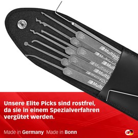 Lock Pick Set | Multipick Elite 9 | Finest High Quality Locksmith Tools made in Germany