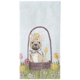 IHR Ideal Home Range 3-Ply Buffet Guest Towel Size Paper Party Napkins, 16-Count, 8.25" x 4.5", Bunny Dogs