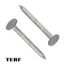 TERF® 50mm X 2.65mm Galvanised Clout Nails 50mm (2 inch) X 2.65mm Large Head Clout Nails for Roofing DIY and Crafts Home Decor Woodwork Furniture and Construction - Pack of 100