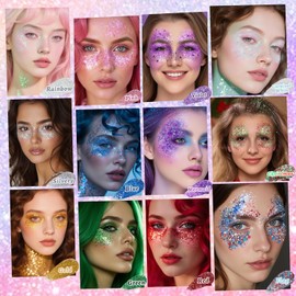 Carnival White Face and Body Glitter Stick for Sparkling Makeup, Hair Glitter Accessories for Women, Highlighting Stick for Fairy Dust, Cheerful Face Glitter for Festive Parties and Carnivals