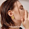 Starfish Stud Earrings,14K Gold Plated Conch Seashell Earrings Trendy Boho