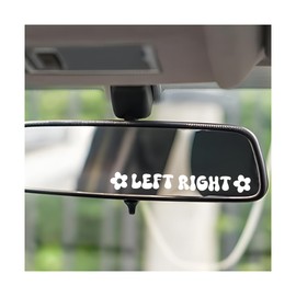 Sandfren 3PCS Left Right Car Rearview Mirror Sticker, Auto Rear View Window Makeup Decals, Beautiful Vehicle Interior Decoration Accessories, Universal for SUV Sedan Truck (White)