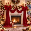 Oversized Velvet Christmas Bow with Long Tails, 15.75 x 70.8