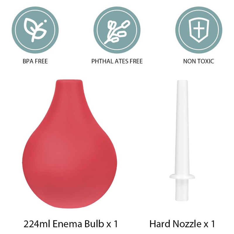 AOGOE 224 ml Po Shower Irrigator Intestinal Rinse (Red)