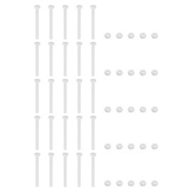 uxcell 25 Pair Nylon Screws Nuts Assortment, M5x50mm Hex Screws Bolts and M5 Hex Nuts for Machinery Electronics Industrial Accessories, White