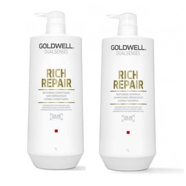 Goldwell Dualsenses Rich Repair 1 Litre Shampoo and Conditioner Bundle