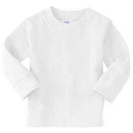 RABBIT SKINS™ Toddler 100% Cotton Jersey Long Sleeve Tee (White, 3 Toddler)