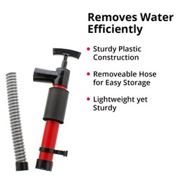 SeaSense Kayak Hand Pump - Manual Bilge Pump for Water Removal on Small Boats, Kayaks, Canoes, Bilges or Any Place Water Collects - 12" x 12" Hose