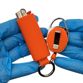 Retractable Lighter Holder for J6 BIC Lighters | BIC Retractable Leash Case Sleeve Cover is Made for Full Size BICs | Lighter Not Included (Orange)