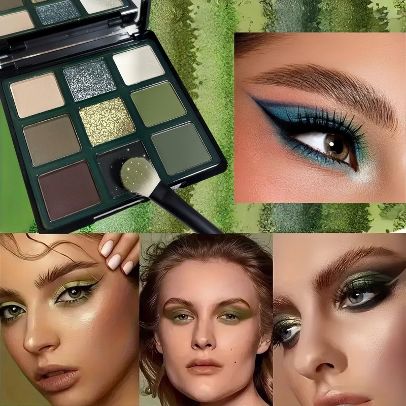 Green Cat Eye Eyeshadow Palette,Green Eyeshadow Palette,Full Matte E-yeshadow P-alette,G-reen