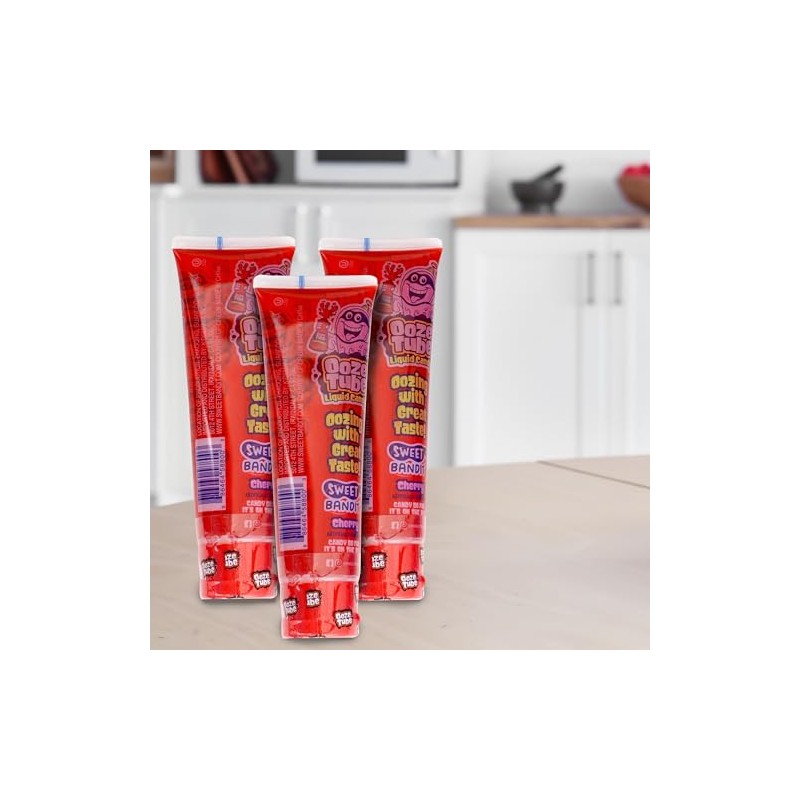 Ooze Tube Liquid Candy Cherry, 4 Ounce Each (Pack of