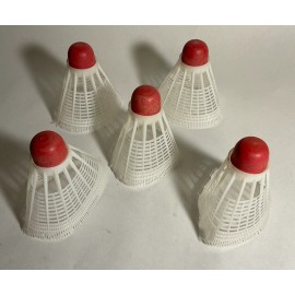 Unbranded 5 Pieces Red Rubber Tip Plastic Badminton Ball Shuttlecocks Sport