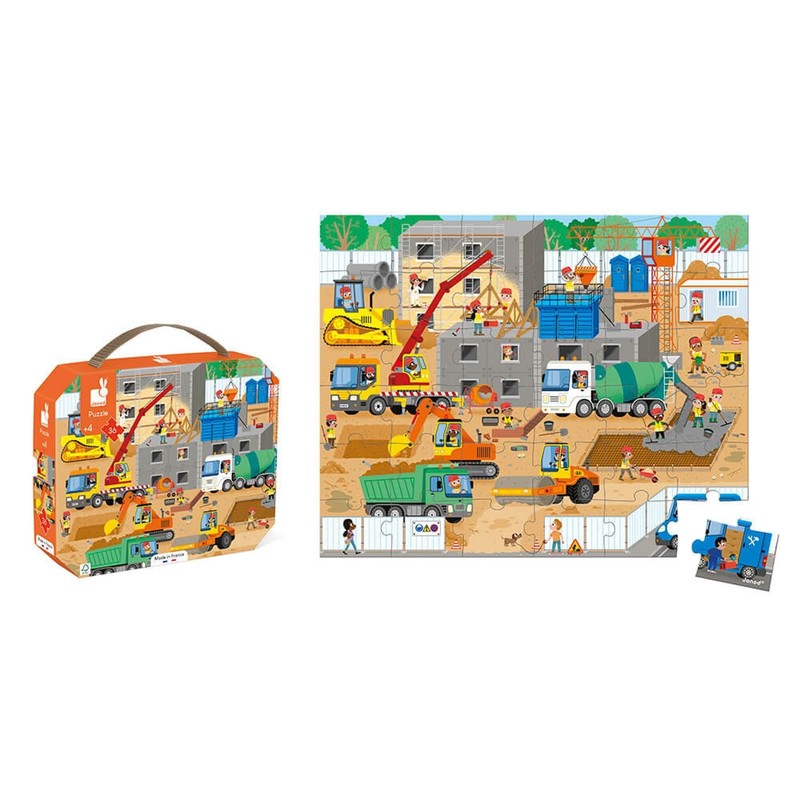 Janod - J02604 Children's Puzzle The Construction Site 36 Pieces
