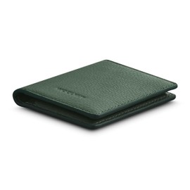 WOOLNUT Men's Leather Wallet – Slim Bifold Wallet Made from Scandinavian Full-Grain Leather, Holds 9+ Cards and Bills, with Exterior Pocket – Green