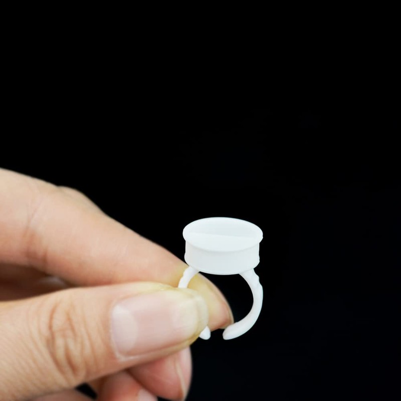 100 Pieces Eyelash Glue Holder Rings Cups Pigment Rings False