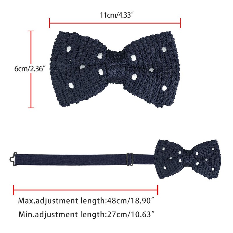 Allegra K Knit Bowtie, Bowtie, Ribbon, Polka Dot Pattern, Wedding,