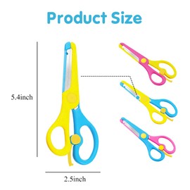 Kids Safety Scissors,NOCHME 3 Pack Preschool Toddler Children Arts and Crafts Training Safety Plastic Scissors Handmade Papper Scissors for Age 2 3 4 5 6 7 8 Year Old