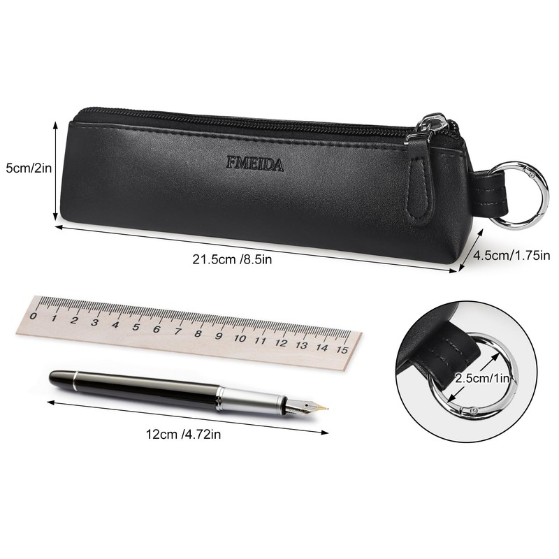 Fmeida PU Leather Pencil Pen Case Slim Design Pens Bag