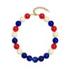 CLASSYZINT 20mm Chunky Red White Blue Beaded Necklace for Women