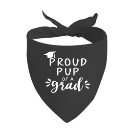 JXGZSO 1 Piece Graduation Dog Pet Bandana Proud Pup of A Grad Dog Bandana Graduation Announcement Gift (Proud Pup Black)