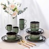 LERATIO Ceramic Dinnerware Sets for 4,16-PieceReactive Glaze Plates and Bowls