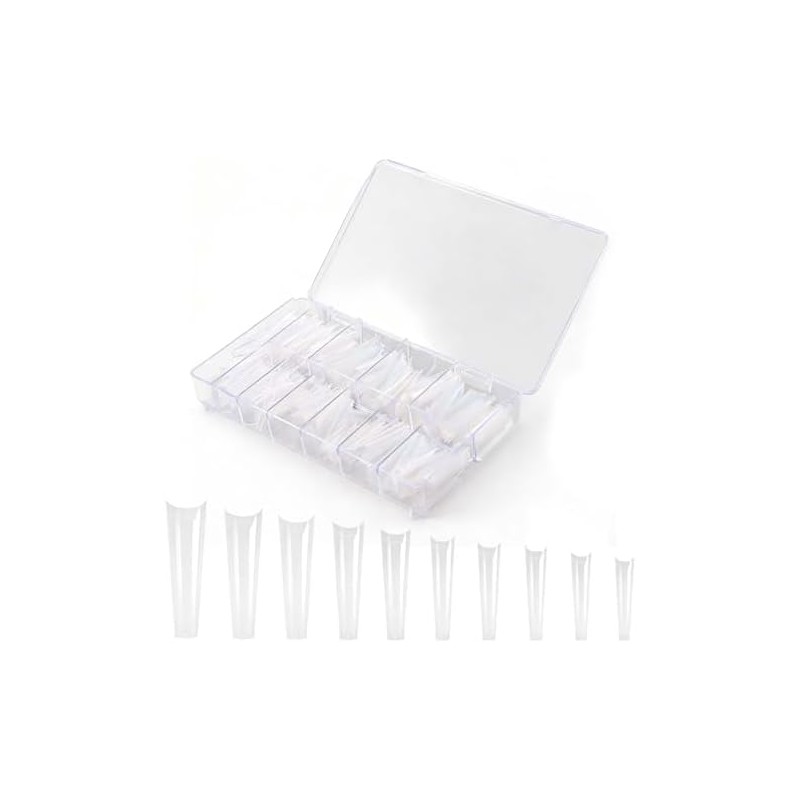Nivofu 480 Piezas Uñas Postizas Largas y Transparentes, No C