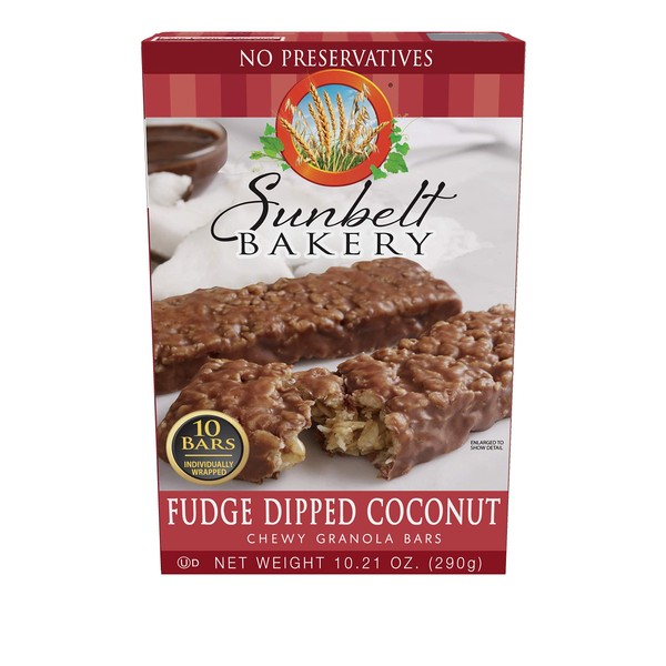 Sunbelt Bakery Fudge Dipped Coconut Chewy Granola Bars, 50-1.0 OZ Bars (5 Boxes)