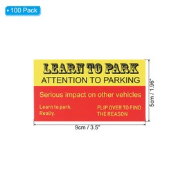PATIKIL Bad Parking Cards Learn to Park Attention to Parking Cards, 100 Pack Funny Cards, Black Yellow Red