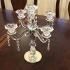 Allgala Crystal Candle Holder 5-Arm Taper Candlestick Crystal Candelabra -