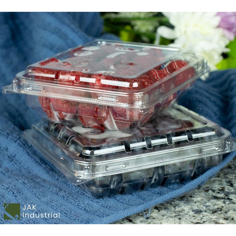 JAK Industrial 42 Pack - 6 Ounce Clear Plastic Vented