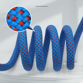 Lkw Ogechi 10 M Length Polyester Washing Line Rope, Diameter 10MM Heavy Duty Clothes Line, Orange Strong Weather Resistant Washing Line Rope, Polyester Steel Core Clothesline with 2 Hooks