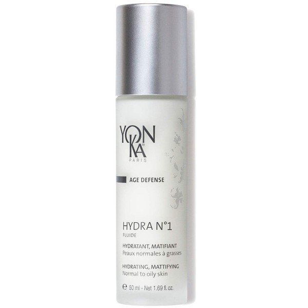 Yon-Ka Hydra No.1 Fluide (50ml) Age Defense Skin Care, Lightweight Mattifying Moisturizer with Hyaluronic Acid and Silica, Normal and Oily Skin, Paraben-Free