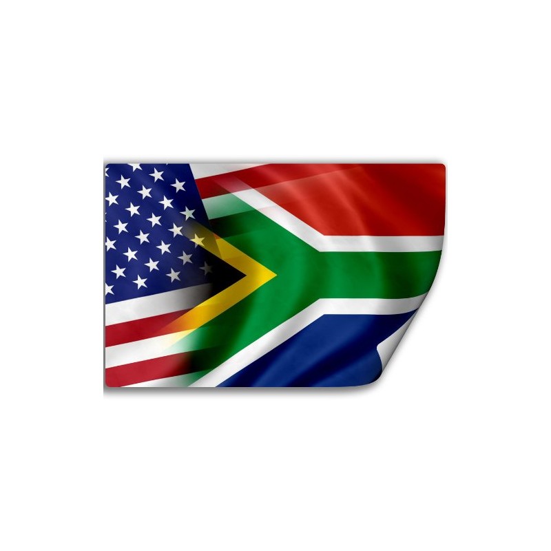 Sticker (Decal) with Flag of South Africa and USA (South