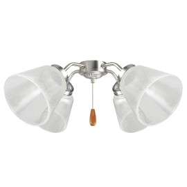 Aspen Creative 23174-60-4, Transitional Clear Seeded Ceiling Fan Replacement Glass Shade, 2-1/8" Fitter, Size: 4-3/4" D x 4-3/4" H, 4Pcs/Pack