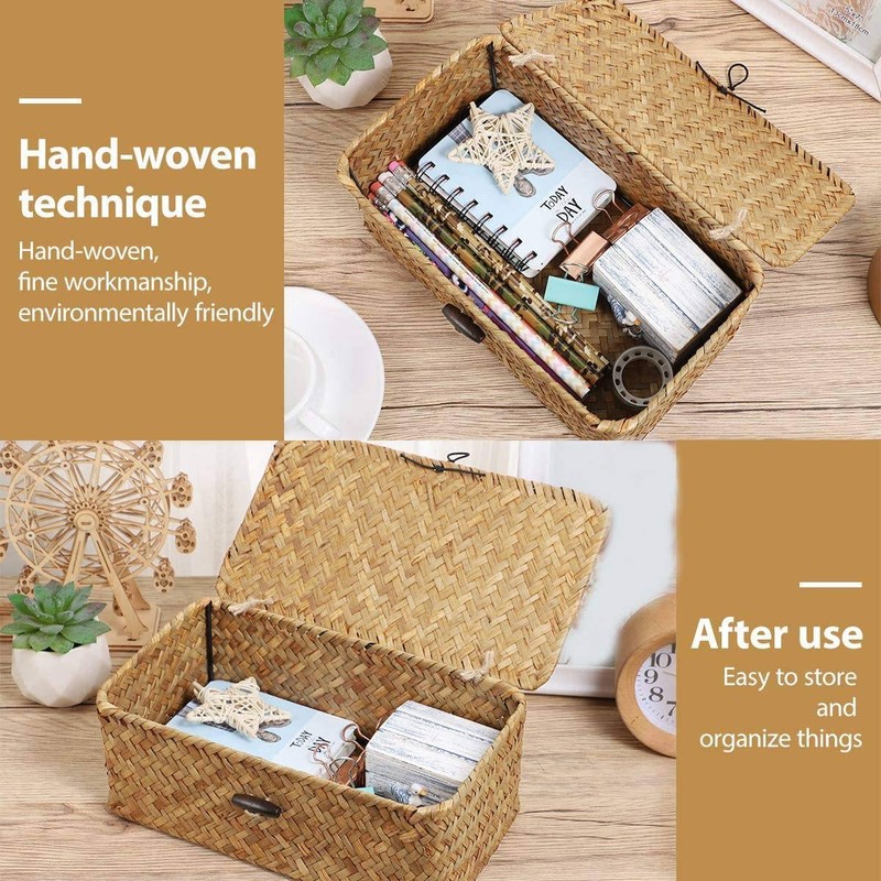 Tsudoku Seagrass Hand Woven Storage Box Storage Box Storage Basket