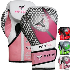 Mytra Fusion My-TECH Boxing Gloves Real Leather 10oz 12oz 14oz 16oz Boxing Gloves for Training Punching Sparring Punching Bag Boxing Bag Gloves Punch Bag Mitt Muay Thai Kickboxing Gloves