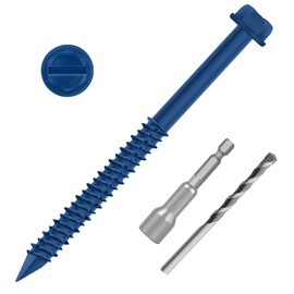 Etauwe 3/16" x 3-1/4" Blue Hex Head Concrete Screw Anchor Kit for Anchoring to Masonry, Block or Brick, 100 PCS