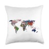 Globe World Map & International Flags of all Countries Throw