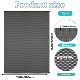 5 Sheets Black Buckram Mesh, 0.5mm Fursuit Eye Mesh 11.8in x 7.87in Waterproof Printable PVC Eye Meshes Sheet for Therian Mask, Cosplay Props Fursuits, Handicrafts Making