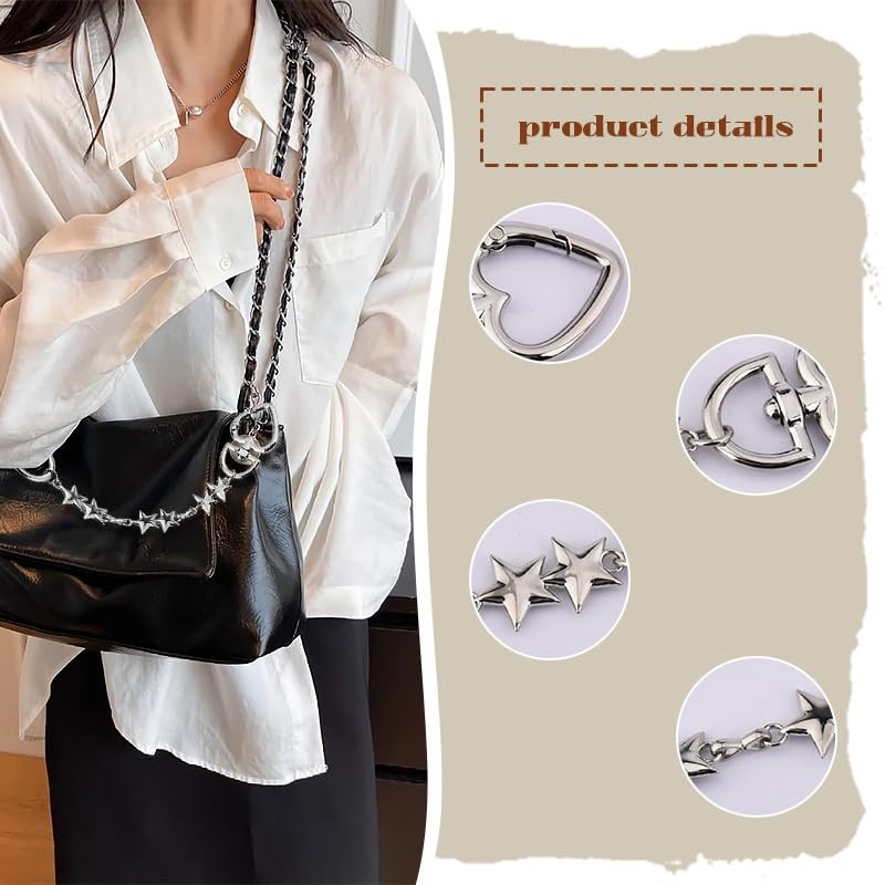 Y2K Star Bag Purse Strap Extender Chain for Handbags Shoulder