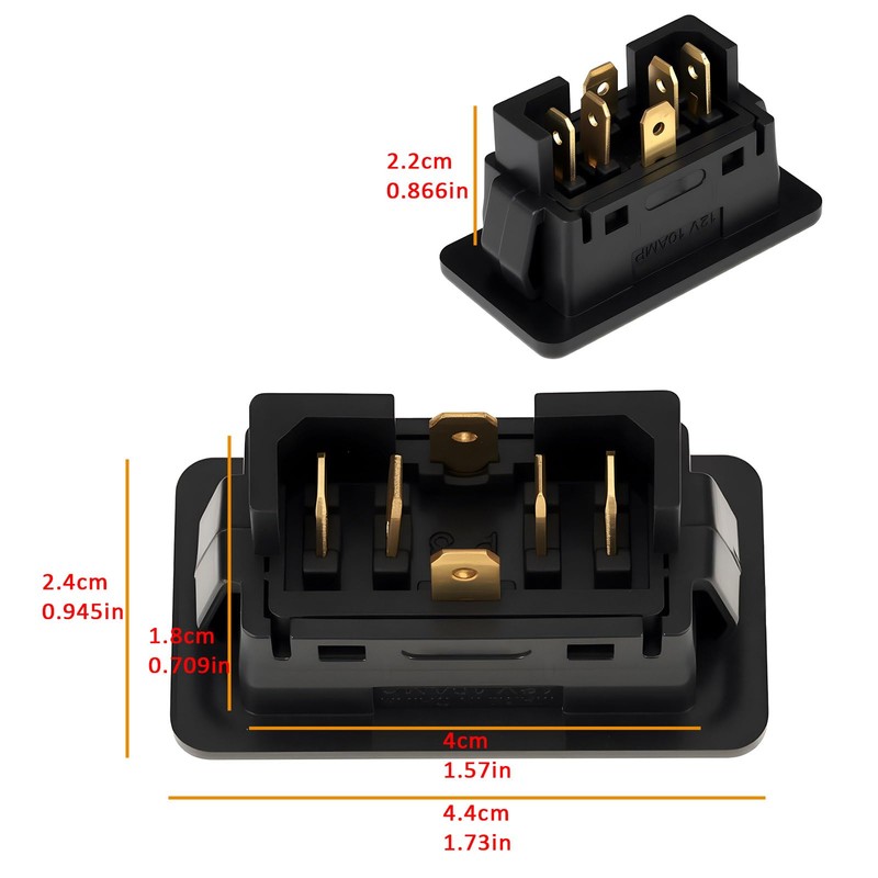 EMSea 2Pcs 6-Pin Electric Power Window Switch LED 12V 24V