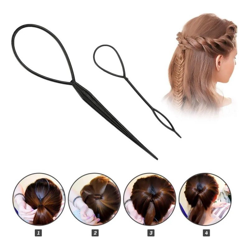 Kit Shaper Cabello Diadema Scrunchies Ligas Tiara Accesorios Negro 33pcs