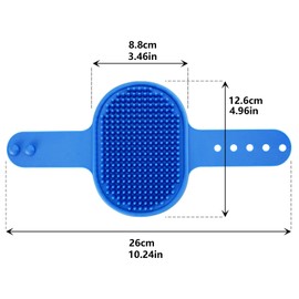 DSOE Dog Bath Brush | Dog Grooming Brush, Thickened and Upgraded, Dog Shampoo Massage Brush with Adjustable Handle, Blue + Green, for Grooming Short and Long Hair Pets