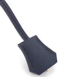 M-ioi-M Genuine Leather Key Clochette Bag Charms, Bell Shaped Key Holder Purse Pendant Ornament, Deco Keychain, Accessories Replacement for Luxury Designer Handbags(Midnight Blue + light gold padlock)